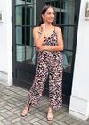 FRNCH Mada Floral Tie Front Jumpsuit-Hand In Pocket