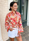 Barinas Printed Long Sleeve Top-Hand In Pocket