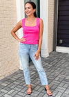 Piper Square Neck Knit Tank - Magenta-***FINAL SALE***-Hand In Pocket