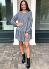 Karlie Brentwood Zebra Print Drop Waist Sweatshirt Dress-Hand In Pocket