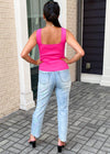 Piper Square Neck Knit Tank - Magenta-***FINAL SALE***-Hand In Pocket