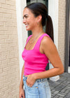 Piper Square Neck Knit Tank - Magenta-***FINAL SALE***-Hand In Pocket