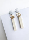 Belfast Stone and Wood Drop Earrings-Hand In Pocket