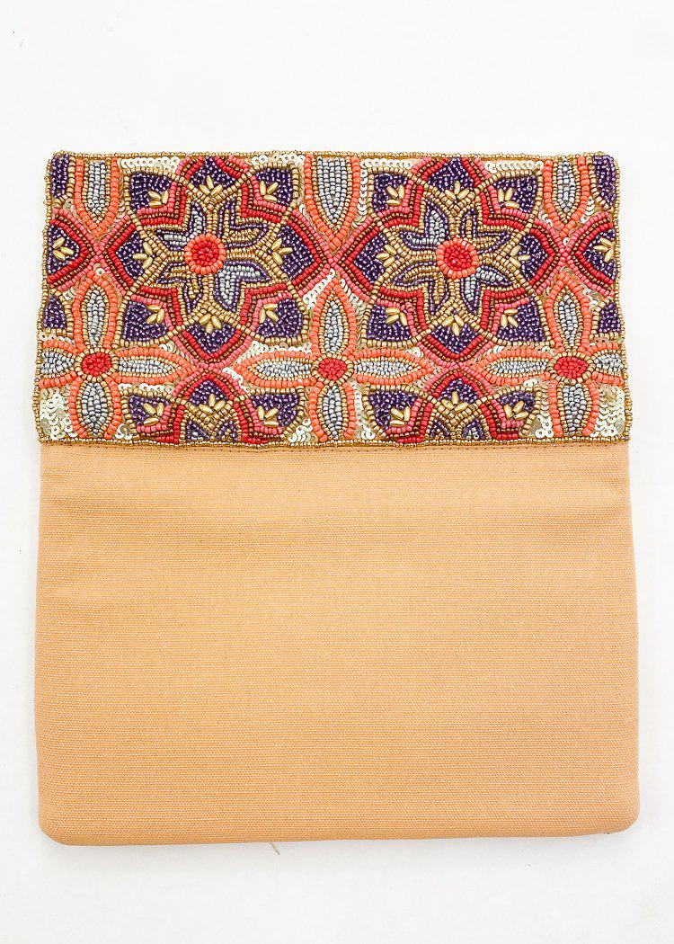 Boda "Floral" Beaded Clutch-Hand In Pocket