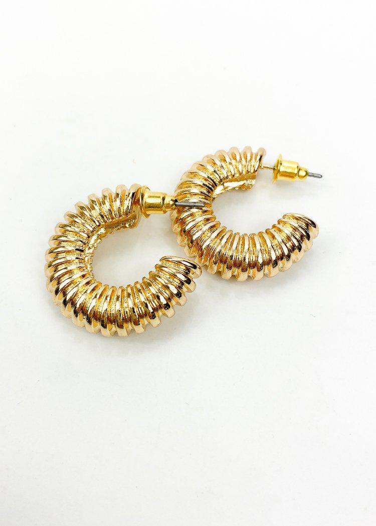Shoal Bay Small Tube Hoops - Gold-Hand In Pocket