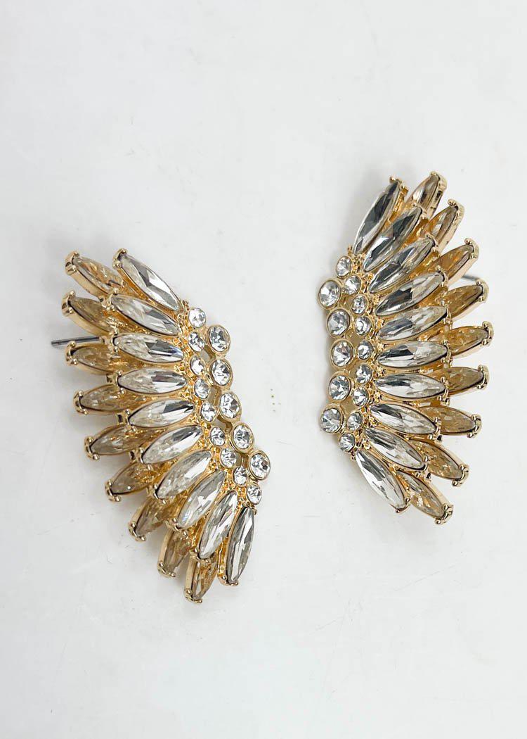 Lucky Wing Earrings-Clear-Hand In Pocket