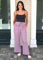 Biscayne Gauze Pants-Lavender ***FINAL SALE***-Hand In Pocket