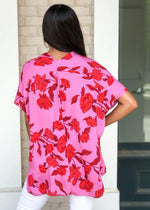 Karlie Bondi Tunic-Hibiscus Print-Hand In Pocket