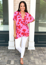 Karlie Bondi Tunic-Hibiscus Print-Hand In Pocket
