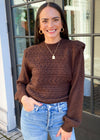 525 America Cable Knit Strong Shoulder Sweater- Mink ***FINAL SALE***-Hand In Pocket