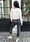 Z Supply Jordan Camo Jogger-Charcoal-Hand In Pocket