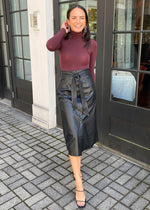 Commando Butter Turtleneck Bodysuit - Raisin-Hand In Pocket
