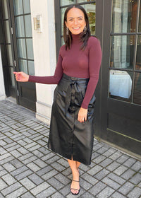 Commando Butter Turtleneck Bodysuit - Raisin-Hand In Pocket