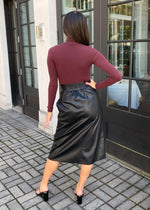 ASTR the Label Lorette Tie Waist Faux Leather Midi Skirt ***FINAL SALE***-Hand In Pocket