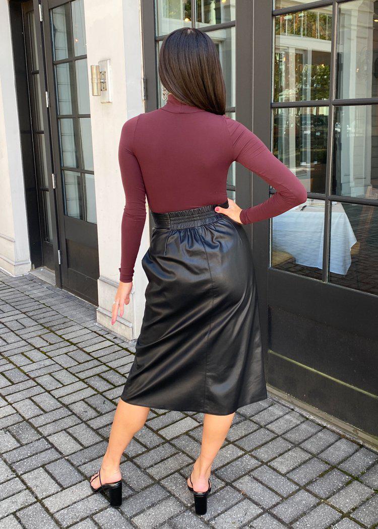 ASTR the Label Lorette Tie Waist Faux Leather Midi Skirt - $115 – Hand In  Pocket