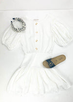 Fernandina Gauze Button Front Smocked Waist Dress-***FINAL SALE***-Hand In Pocket