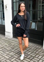 Chaser Cashmere Fleece Lace Up Shorts-***FINAL SALE***-Hand In Pocket
