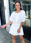 Fernandina Gauze Button Front Smocked Waist Dress-***FINAL SALE***-Hand In Pocket
