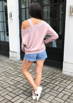 525 America Off Shoulder Pullover-Quartz ***FINAL SALE***-Hand In Pocket
