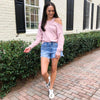 525 America Off Shoulder Pullover-Quartz ***FINAL SALE***-Hand In Pocket
