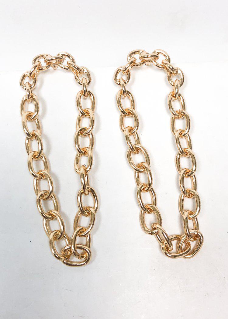 Waterfall Chain Hoop Drop Earrings - Gold-Hand In Pocket