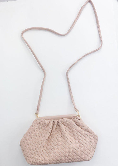 Leona Slouchy Woven Pouch Crossbody - Nude-Hand In Pocket
