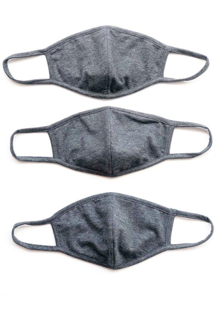 Washable Cotton Face Mask- Pack 3- Grey-Hand In Pocket
