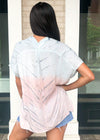 Karlie Tidal Tie Dye Print V Neck Blouse-***FINAL SALE***-Hand In Pocket
