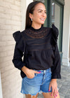 Jace Ruffle Eyelet Cotton Blouse-***FINAL SALE***-Hand In Pocket