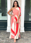 Windemere One Shoulder Colorblock Maxi Dress-Red ***FINAL SALE***-Hand In Pocket