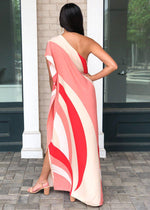 Windemere One Shoulder Colorblock Maxi Dress-Red ***FINAL SALE***-Hand In Pocket
