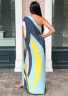 Windemere One Shoulder Colorblock Maxi Dress-Mint ***FINAL SALE***-Hand In Pocket
