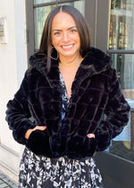 Blank NYC Supa Star Faux Fur Jacket-Black-Hand In Pocket