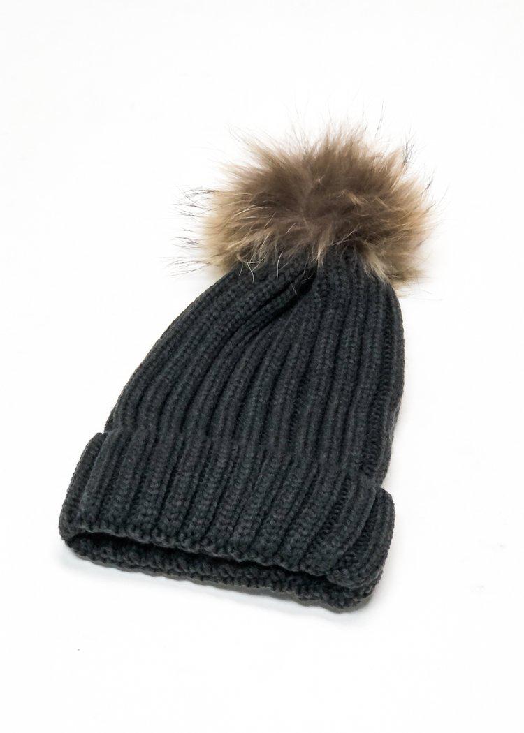 Winterpark Fur Beanie-Charcoal ***FINAL SALE***-Hand In Pocket