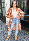 Mila Printed Balloon Sleeve Cardigan-Hand In Pocket