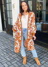Mila Printed Balloon Sleeve Cardigan-Hand In Pocket