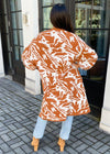 Mila Printed Balloon Sleeve Cardigan-Hand In Pocket