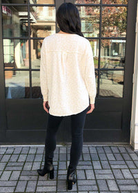 V Neck Leopard Weekender Pullover-Hand In Pocket