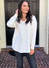 V Neck Leopard Weekender Pullover-Hand In Pocket