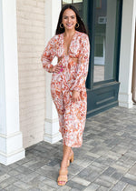 Ephesus Floral Cut Out Long Sleeve Maxi-***FINAL SALE***-Hand In Pocket