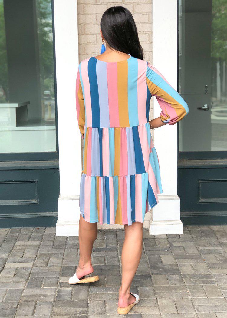 Karlie Driftwood Tiered Shift Dress ***FINAL SALE***-Hand In Pocket