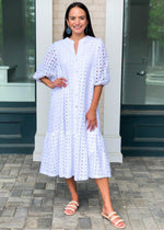 Karlie Sonoma Eyelet Midi Dress-White-***FINAL SALE***-Hand In Pocket