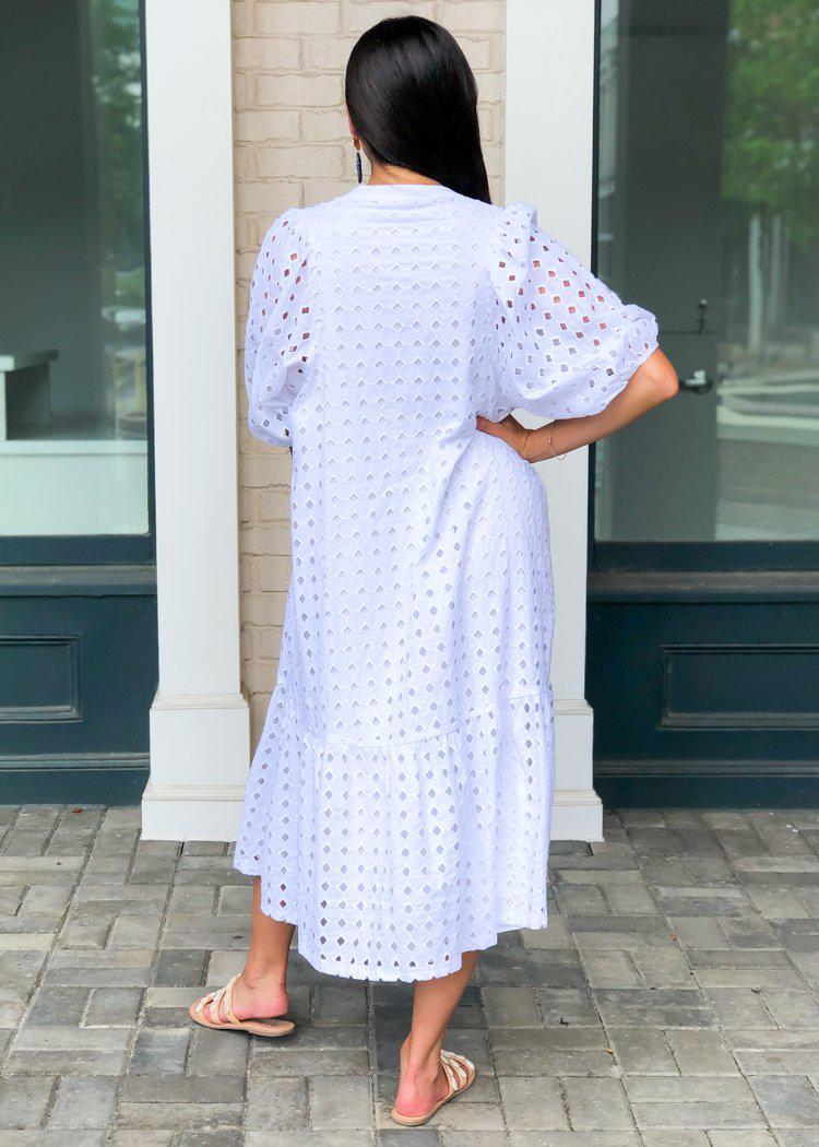 Karlie Sonoma Eyelet Midi Dress-White-***FINAL SALE***-Hand In Pocket