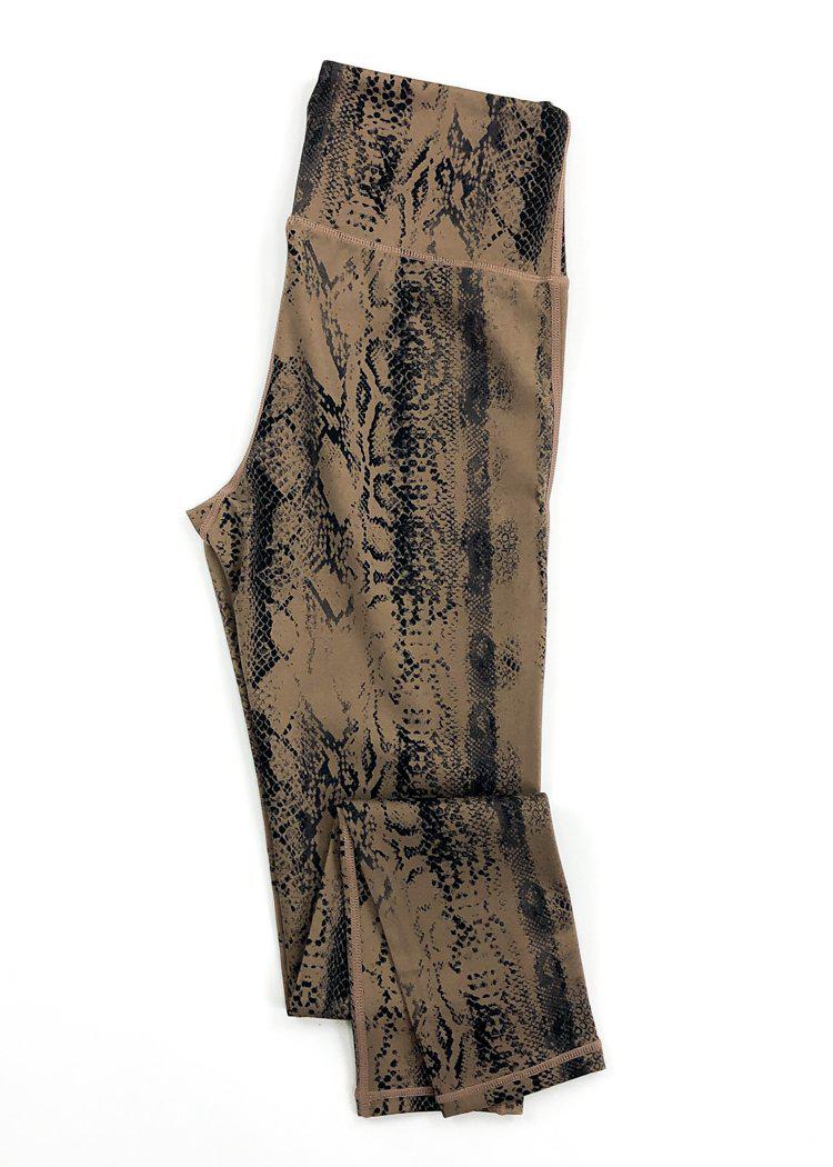 Revive Snake Print 7/8 Legging - Brown Snake-Hand In Pocket