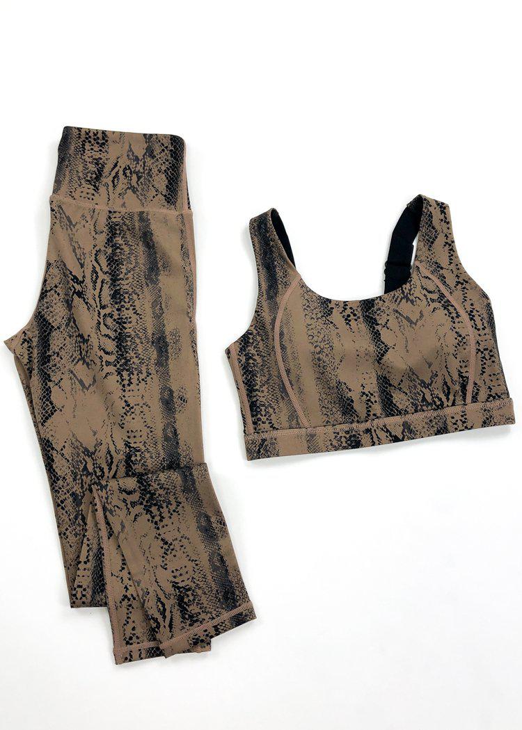 Revive Snake Print 7/8 Legging - Brown Snake-Hand In Pocket