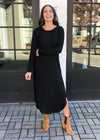 Z Supply Ray Sweater Slub Dress - Black-Hand In Pocket