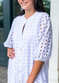 Karlie Sonoma Eyelet Midi Dress-White-***FINAL SALE***-Hand In Pocket