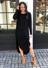 Z Supply Ray Sweater Slub Dress - Black-Hand In Pocket