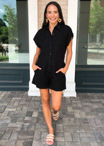 YFB Reed Utility Button Down Romper-***FINAL SALE***-Hand In Pocket