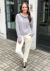 Z Supply Kacey Feather Hoodie - Heather Grey ***FINAL SALE***-Hand In Pocket